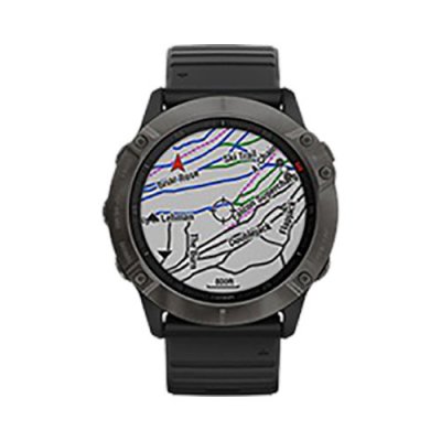 Часы Garmin Fenix 6X Pro Solar титановый серый DLC с черным ремешком