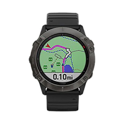 Часы Garmin Fenix 6X Pro Solar титановый серый DLC с черным ремешком