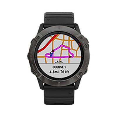 Часы Garmin Fenix 6X Pro Solar титановый серый DLC с черным ремешком