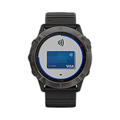 Часы Garmin Fenix 6X Pro Solar титановый серый DLC с черным ремешком