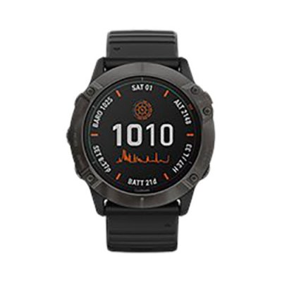 Часы Garmin Fenix 6X Pro Solar титановый серый DLC с черным ремешком