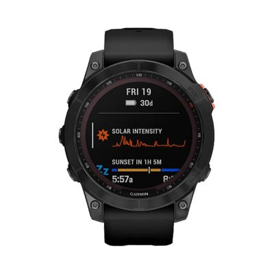 Часы Garmin Fenix 7 Solar серый с черным ремешком