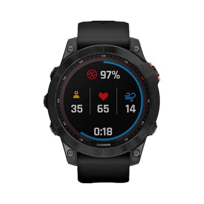 Часы Garmin Fenix 7 Solar серый с черным ремешком