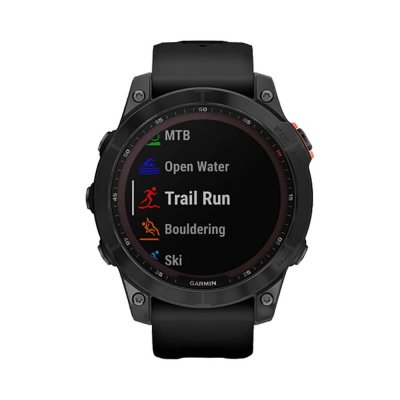 Часы Garmin Fenix 7 Solar серый с черным ремешком