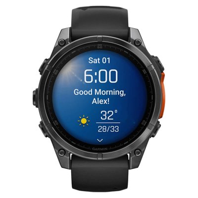 Часы Garmin Fenix 8 Slate Gray 47mm c черным ремешком