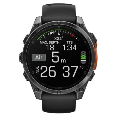 Часы Garmin Fenix 8 Slate Gray 47mm c черным ремешком